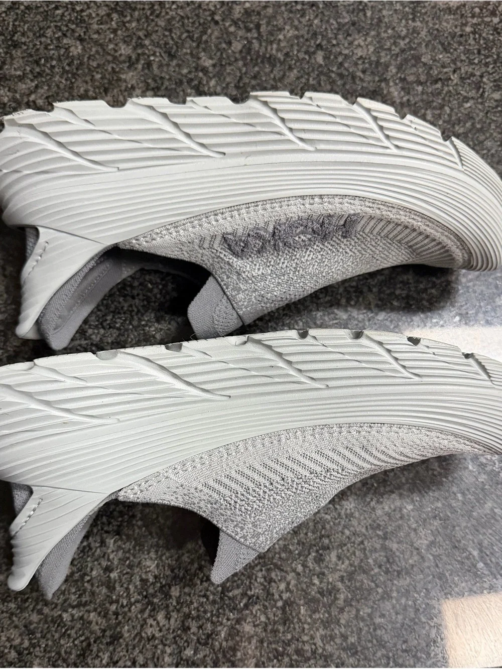 Hoka One One Men's Slip-On Knit Sneakers in Light Gray